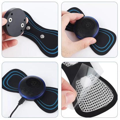 4PCS LCD Display EMS Neck  Electric Massager  8 Mode Pulse Muscle Stimulator Portable 