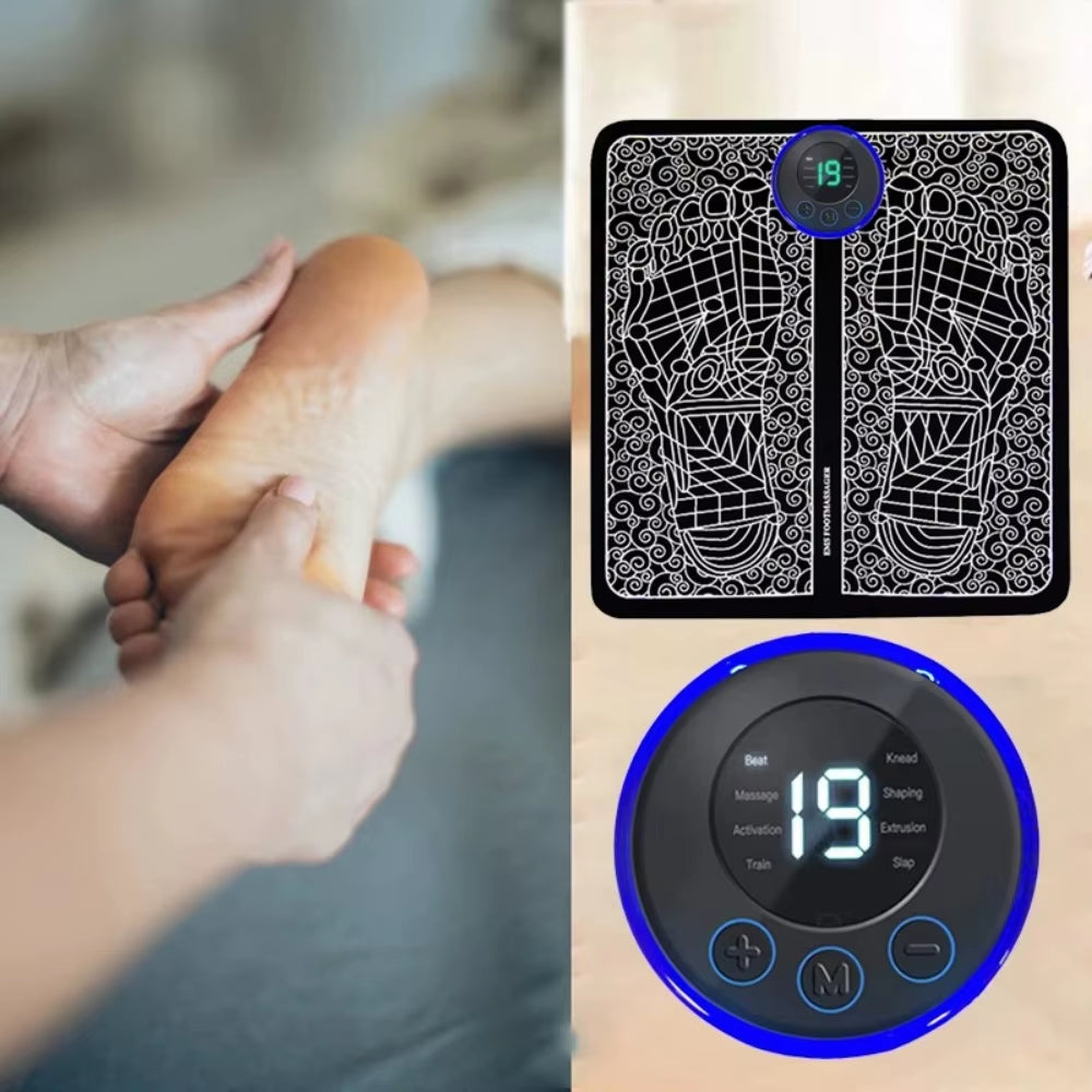 EMS Foot Massager with Remote Control Relaxation Pads Electric Massage Tool to Relieve Sore feet