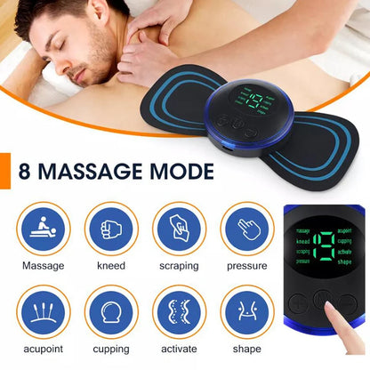 4PCS LCD Display EMS Neck  Electric Massager  8 Mode Pulse Muscle Stimulator Portable 