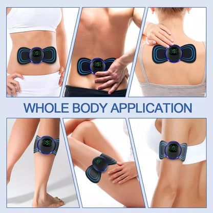 4PCS LCD Display EMS Neck  Electric Massager  8 Mode Pulse Muscle Stimulator Portable 