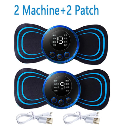 4PCS LCD Display EMS Neck  Electric Massager  8 Mode Pulse Muscle Stimulator Portable 