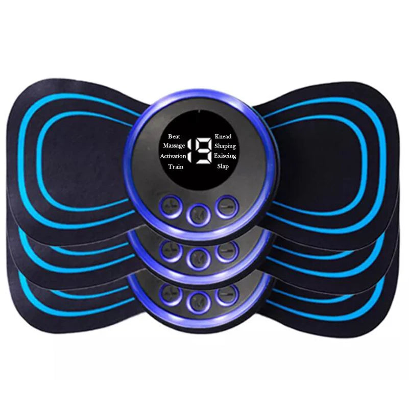 4PCS LCD Display EMS Neck  Electric Massager  8 Mode Pulse Muscle Stimulator Portable 